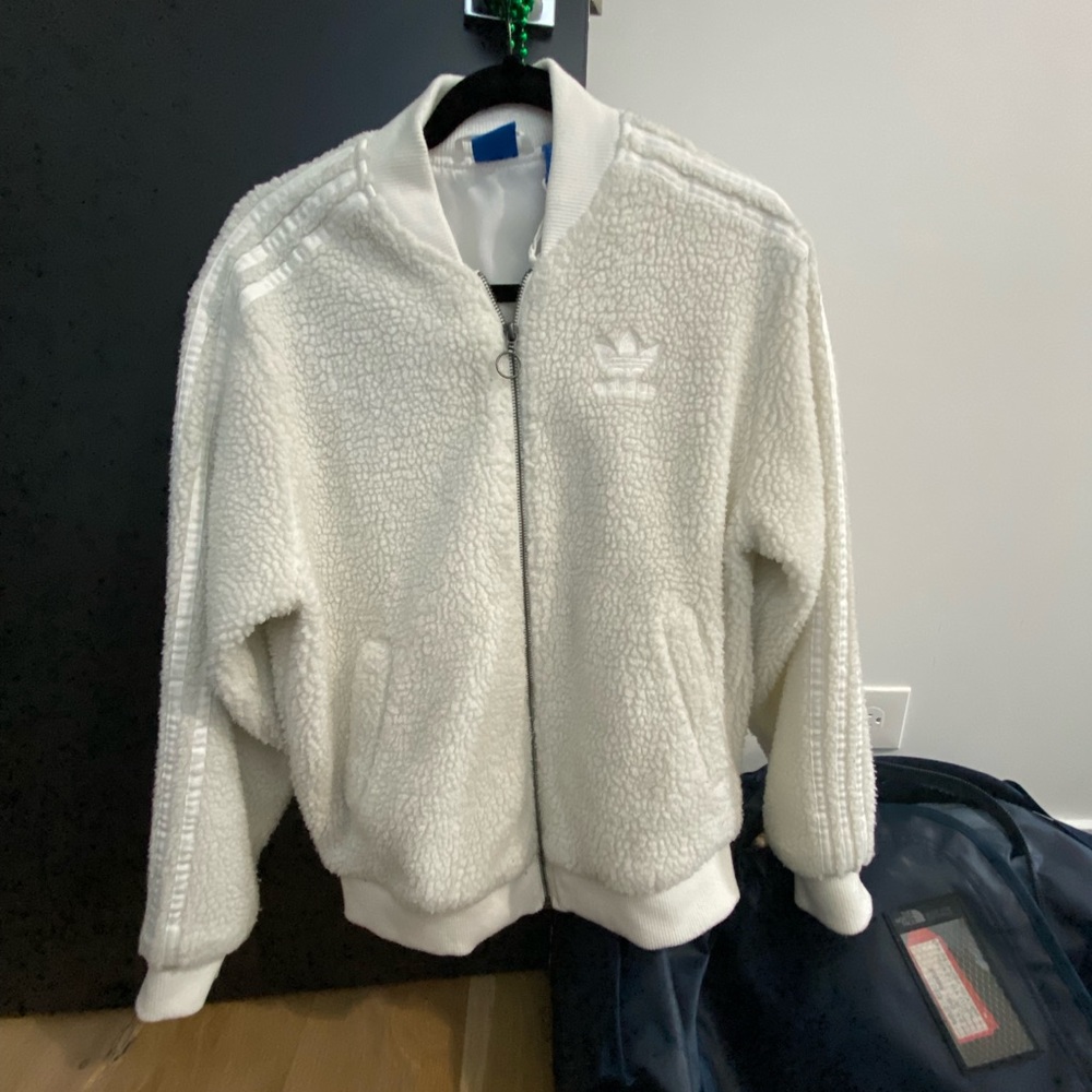 Adidas fur shacket | size small so cute